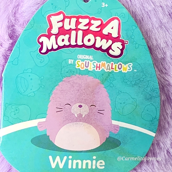WINNIE 🦭 Adorable Purple Walrus FuzzAMallow Squishmallow NWT sundaes & castles - Picture 3 of 9